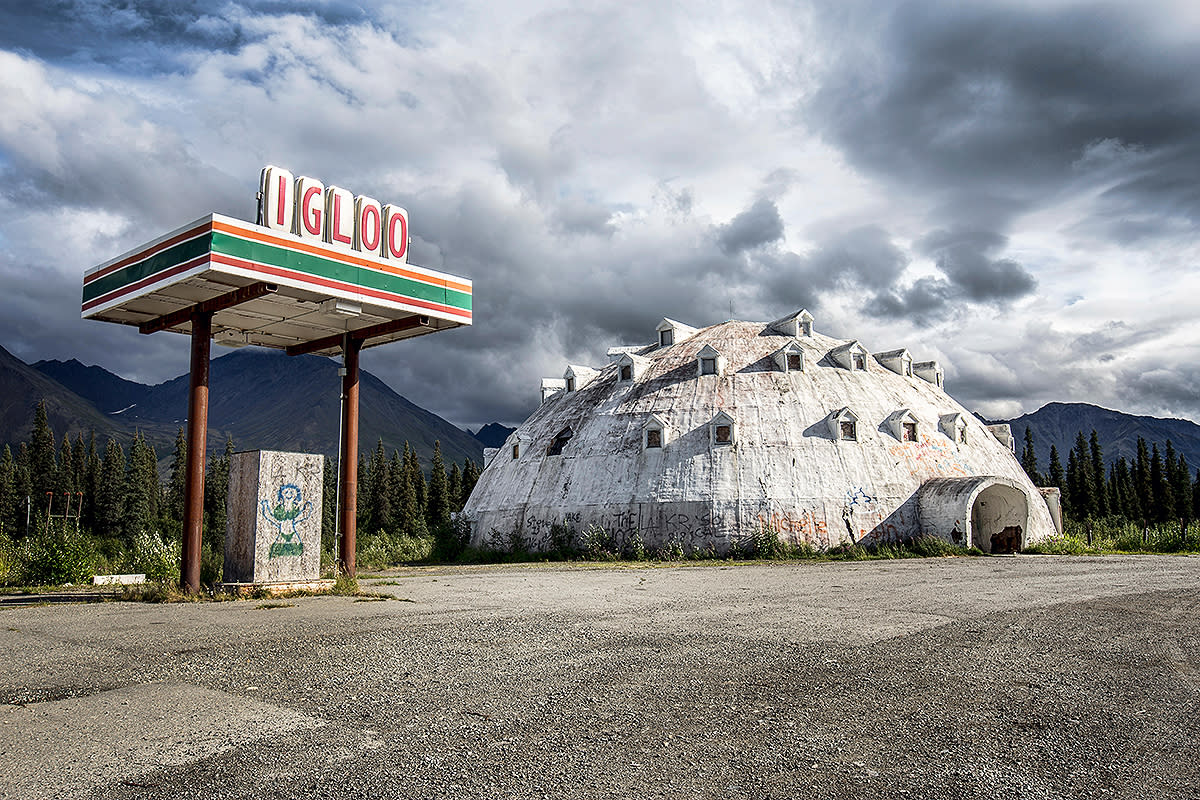 abandoned igloo hotel