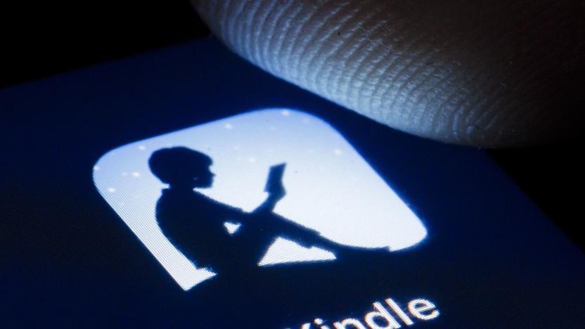 BERLIN, GERMANY - APRIL 22: The logo of Amazon E-Book reader Kindle is shown on the display of a smartphone on April 22, 2020 in Berlin, Germany. (Photo by Thomas Trutschel/Photothek via Getty Images)