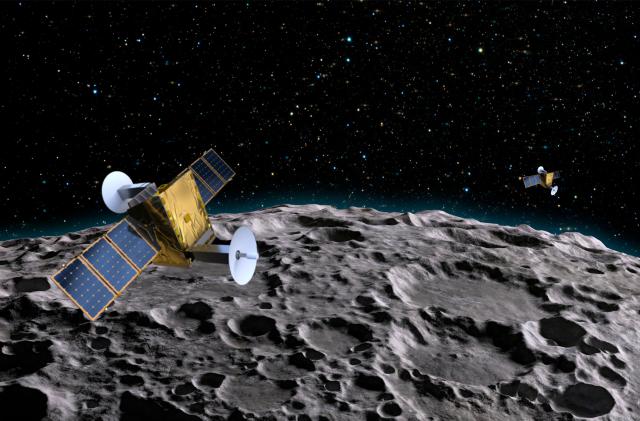 Parsec Moon-to-Earth communications satellite network