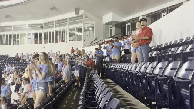 See Ole Miss baseball fans celebrate winning Game 1 of CWS finals at Swayze Field watch party