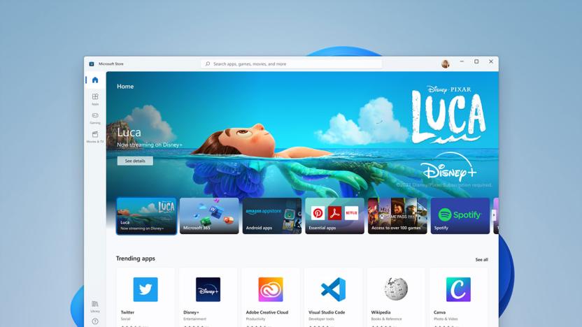 Windows 11 app store with Luca ad