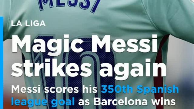 Messi scores his 350th Spanish league goal as Barcelona wins