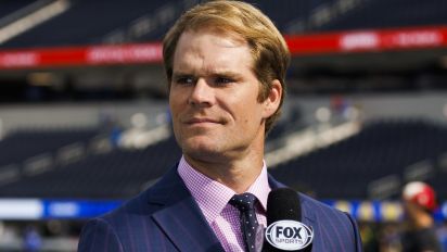 Getty Images - INGLEWOOD, CA - OCTOBER 30: Fox Sports 
Greg Olsen Lead NFL Analyst during an NFL football game between the San Francisco 49ers and the Los Angeles Rams on October 30, 2022 at SoFi Stadium in Inglewood, CA. (Photo by Ric Tapia/Icon Sportswire via Getty Images)