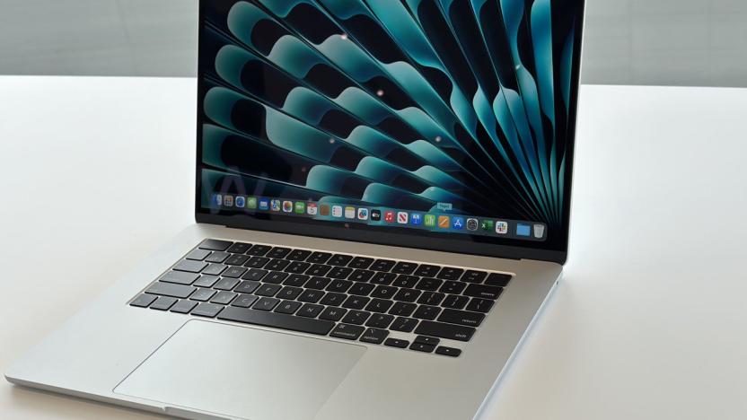 The new 15-inch MacBook Air on a plain white table.