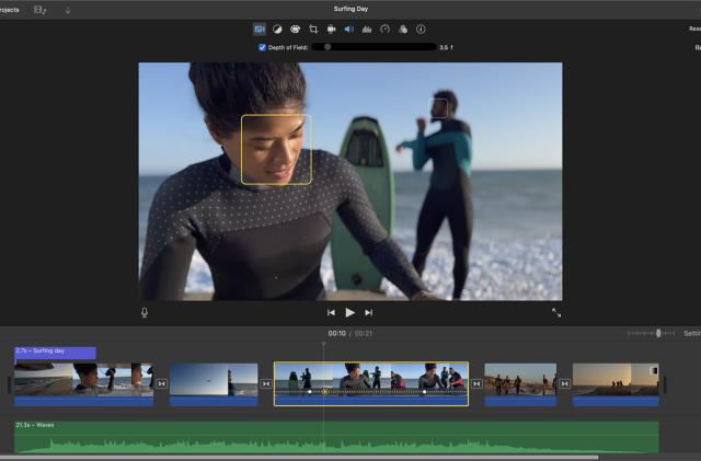 iMovie for Mac editing Cinematic Mode video from iPhone 13