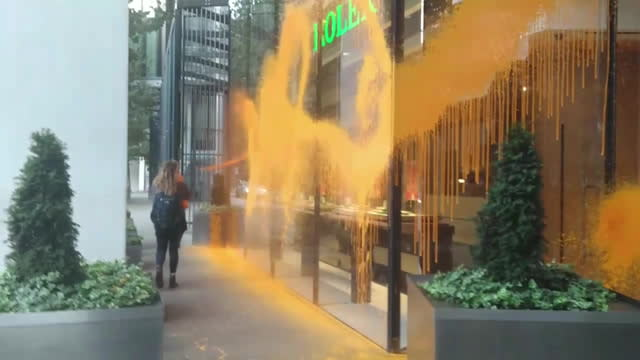 Just Stop Oil spray orange paint on Rolex shop in central amid cost of living crisis