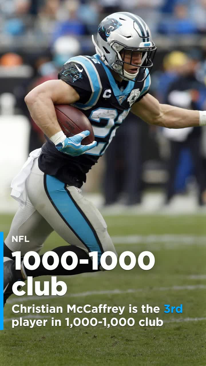 Christian McCaffrey just became the third NFL player ever to join the  1,000-1,000 club