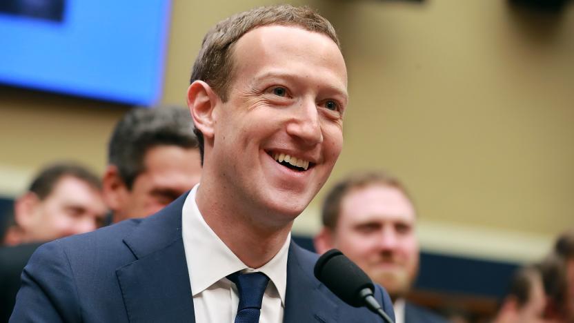 WASHINGTON, DC - APRIL 11:  Facebook co-founder, Chairman and CEO Mark Zuckerberg smiles at the conclusion of his testimony before the House Energy and Commerce Committee in the Rayburn House Office Building on Capitol Hill April 11, 2018 in Washington, DC. This is the second day of testimony before Congress by Zuckerberg, 33, after it was reported that 87 million Facebook users had their personal information harvested by Cambridge Analytica, a British political consulting firm linked to the Trump campaign.  (Photo by Chip Somodevilla/Getty Images)