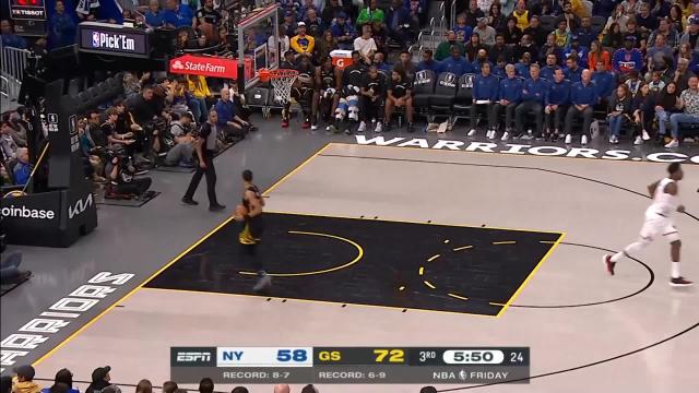 RJ Barrett with a dunk vs the Golden State Warriors