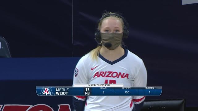 Arizona women's volleyball's Merle Weidt on road trips and errorless performance