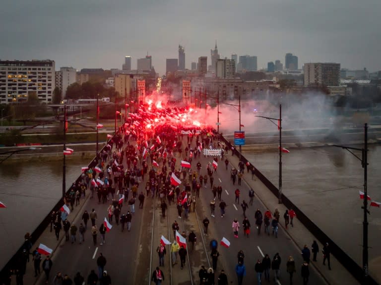 Clashes erupted after thousands joined the march in cars, motorbikes and on foot, ignoring police warnings to disperse in order to limit infection risks