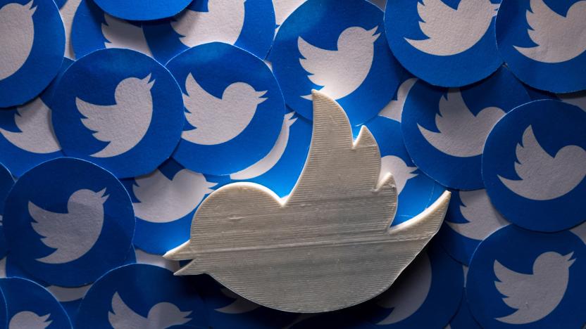 A 3D-printed Twitter logo on non-3D printed Twitter logos is seen in this picture illustration taken April 28, 2022. REUTERS/Dado Ruvic/Illustration