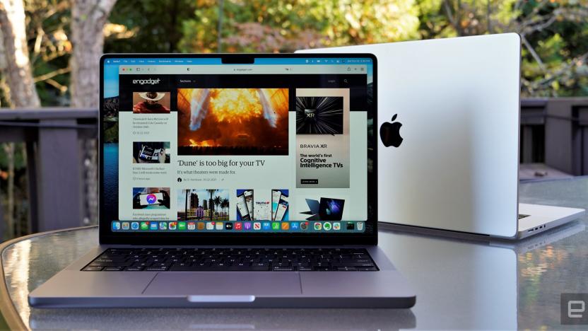 MacBook Pro 14-inch and 16-inch sitting on a table(2021)