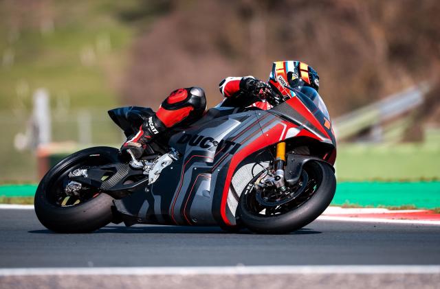 Ducati's first electric motorcycle designed for the upcoming MotoE series