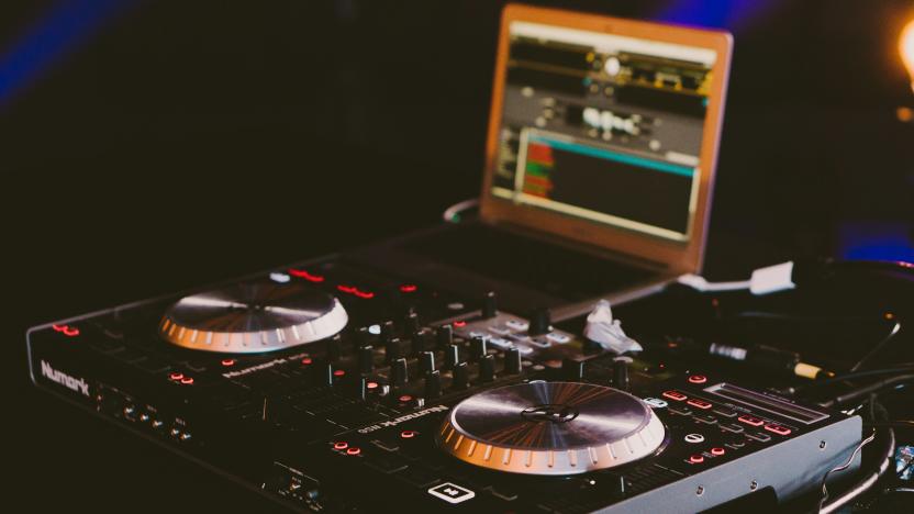 A DJ with a cool setup.