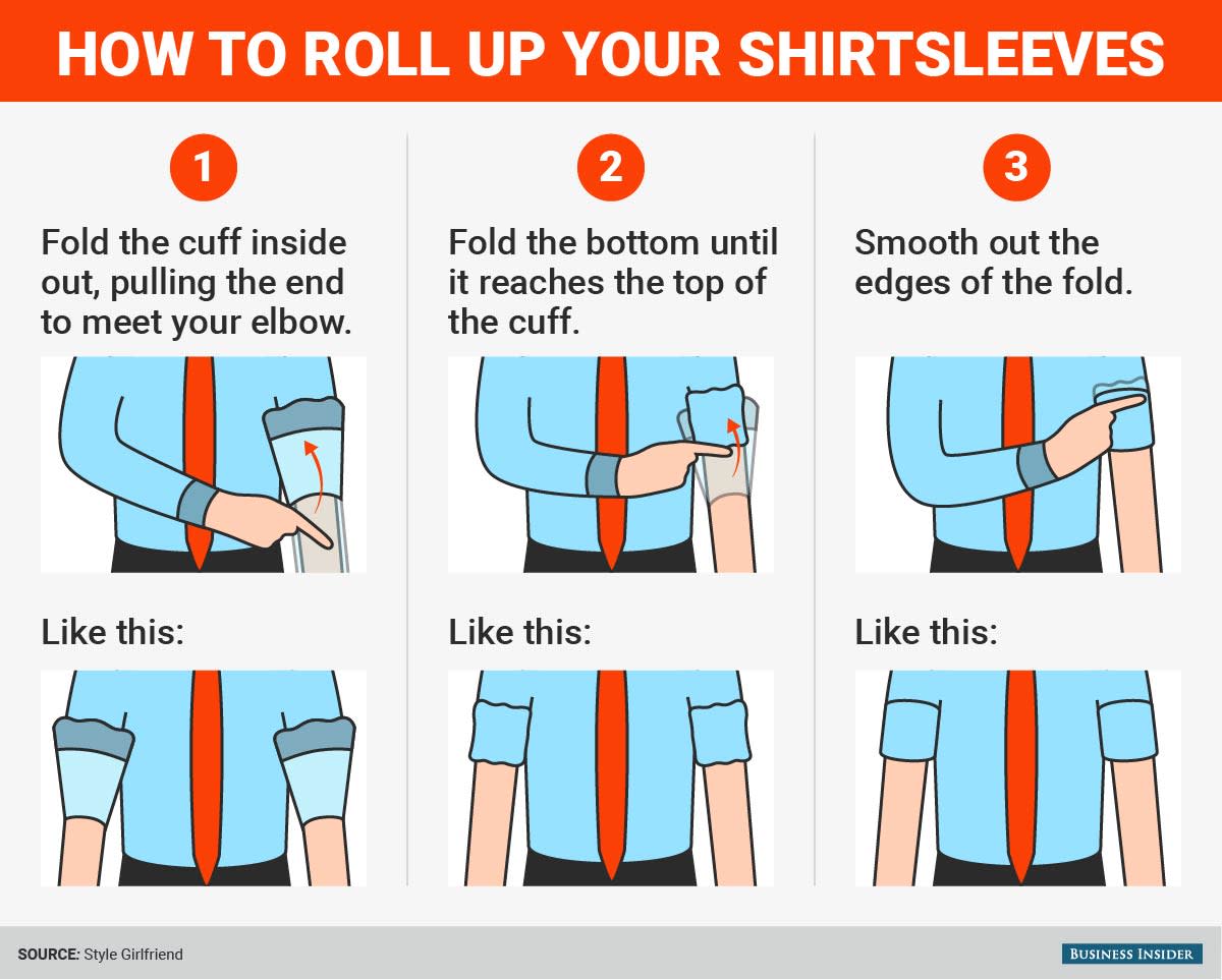 how to roll dress shirt sleeves