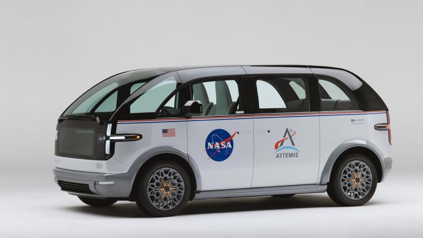 A photo of the Crew Transportation Vehicle Canoo built for NASA.