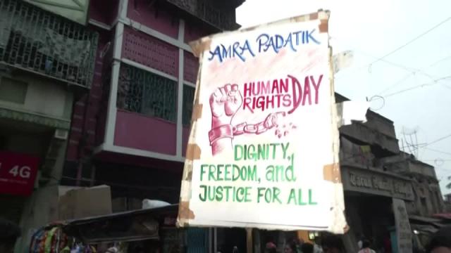 640px x 360px - Indian sex workers march for Human Rights Day