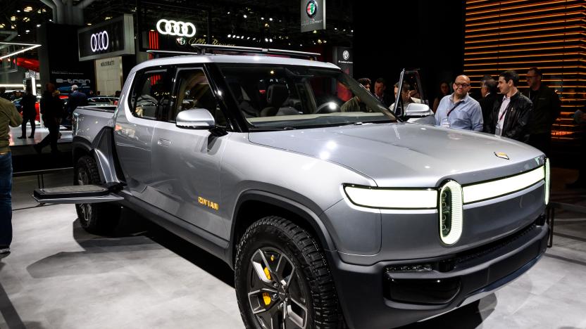 NEW YORK, NY, UNITED STATES - 2019/04/17: Rivian R1T seen at the New York International Auto Show at the Jacob K. Javits Convention Center in New York. (Photo by Michael Brochstein/SOPA Images/LightRocket via Getty Images)