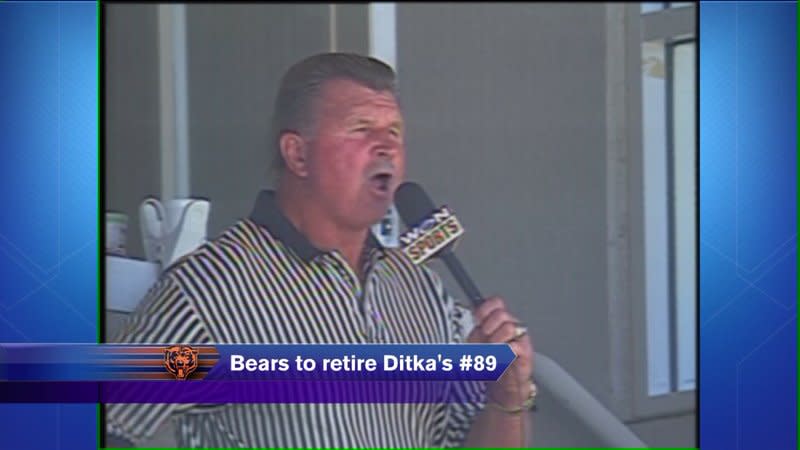 Mike Ditka's Chicago Bears Jersey and Sweater Retirement Presentation  Formerly Displayed at Mike Ditka's Restaurant