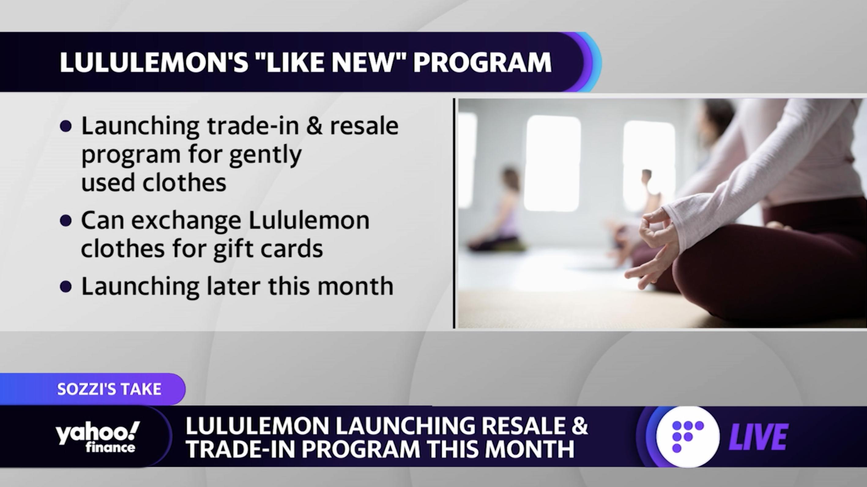 Lululemon is launching a resale and trade-in program