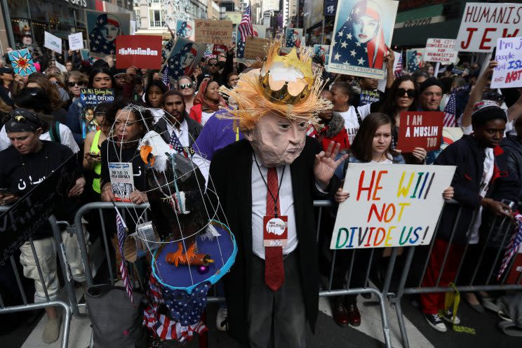 Live updates: Presidents’ Day protests in NYC, D.C. and L.A.