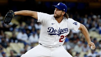 Getty Images - LOS ANGELES, CA - SEPTEMBER 23, 2023: Los Angeles Dodgers starting pitcher Clayton Kershaw (22) pitches against the San Francisco Giants in the second inning at Dodger Stadium on September 23, 2023 in Los Angeles, California.(Gina Ferazzi / Los Angeles Times via Getty Images)