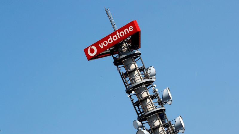 FILE PHOTO: Different types of 4G, 5G and data radio relay antennas for mobile phone networks are pictured on a relay mast operated by Vodafone in Berlin