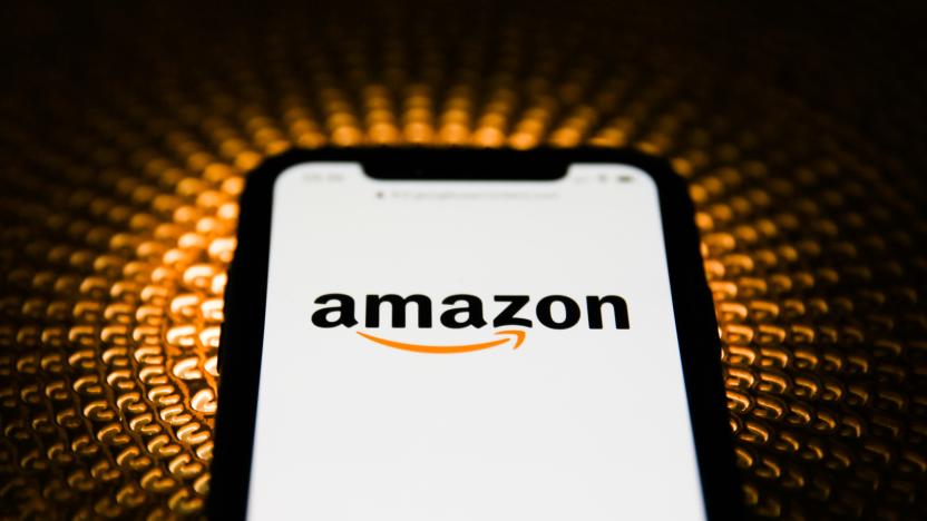 Amazon logo is seen displayed on phone screen in this illustration photo taken in Poland on February 20, 2020. (Photo illustration byJakub Porzycki/NurPhoto via Getty Images)