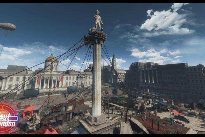 A delipidated version of Nelson's Column in Fallout: London