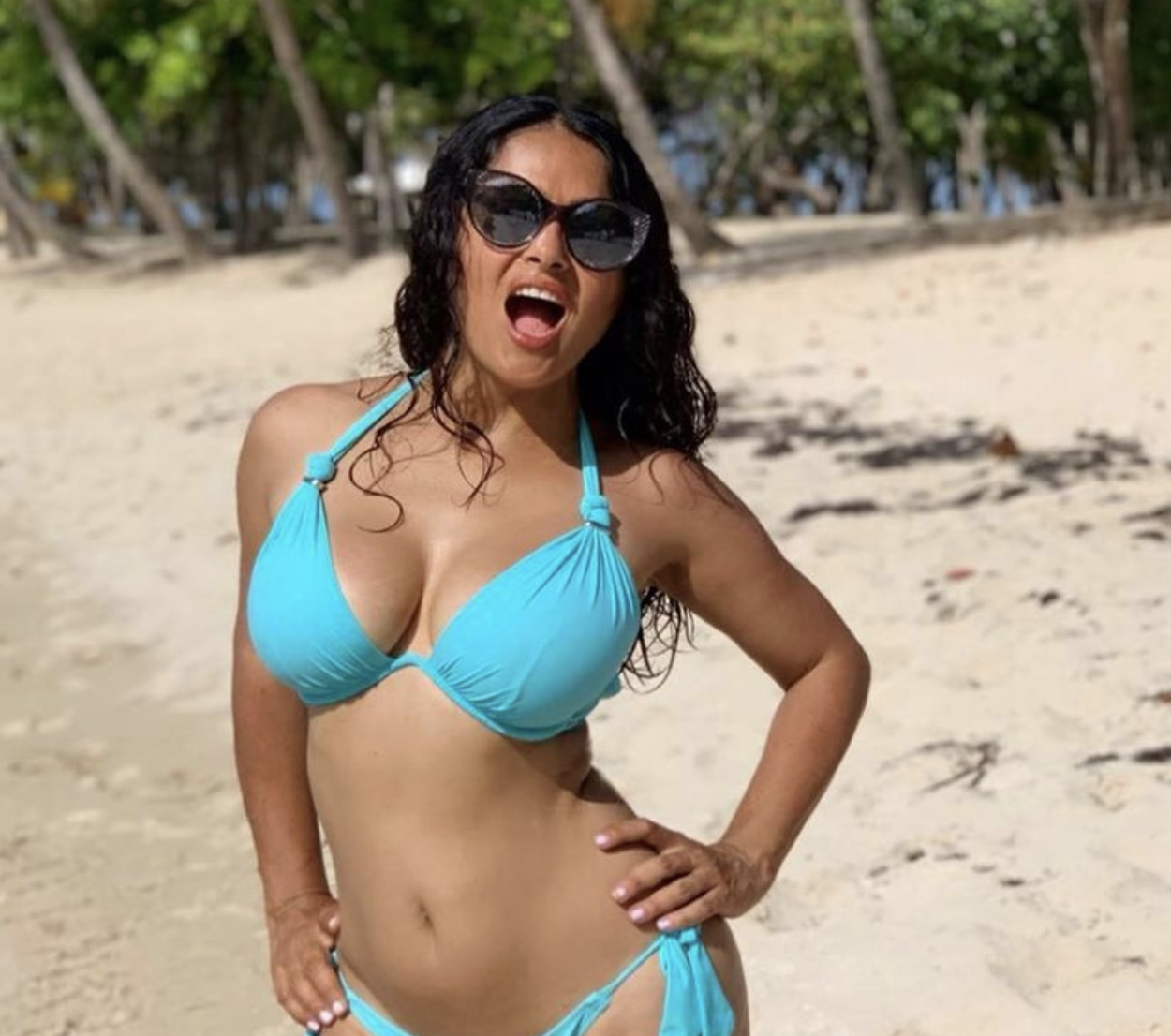 Salma Hayek Shows Off Her Curves In Bikini For Rd Birthday