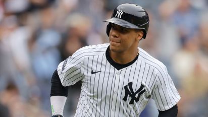 Getty Images - NEW YORK, NEW YORK - MAY 18: Juan Soto #22 of the New York Yankees reacts after hitting a home run in the fifth inning against the Chicago White Sox at Yankee Stadium on May 18, 2024 in New York City. (Photo by Mike Stobe/Getty Images)