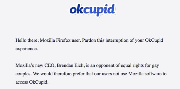 Political backlash against Mozilla's new CEO continues as OkCupid suggests browser alternatives (update)