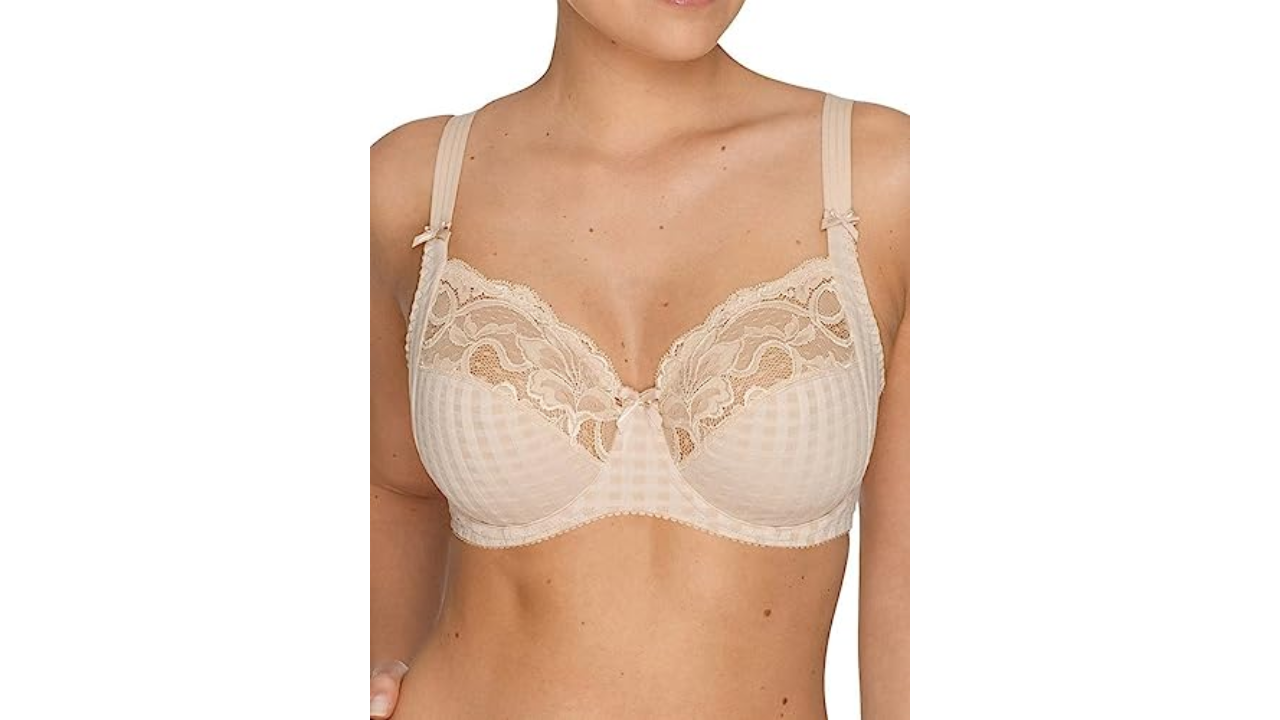 MADISON Unlined Lace Front Closure Convertible Straps Long Bra