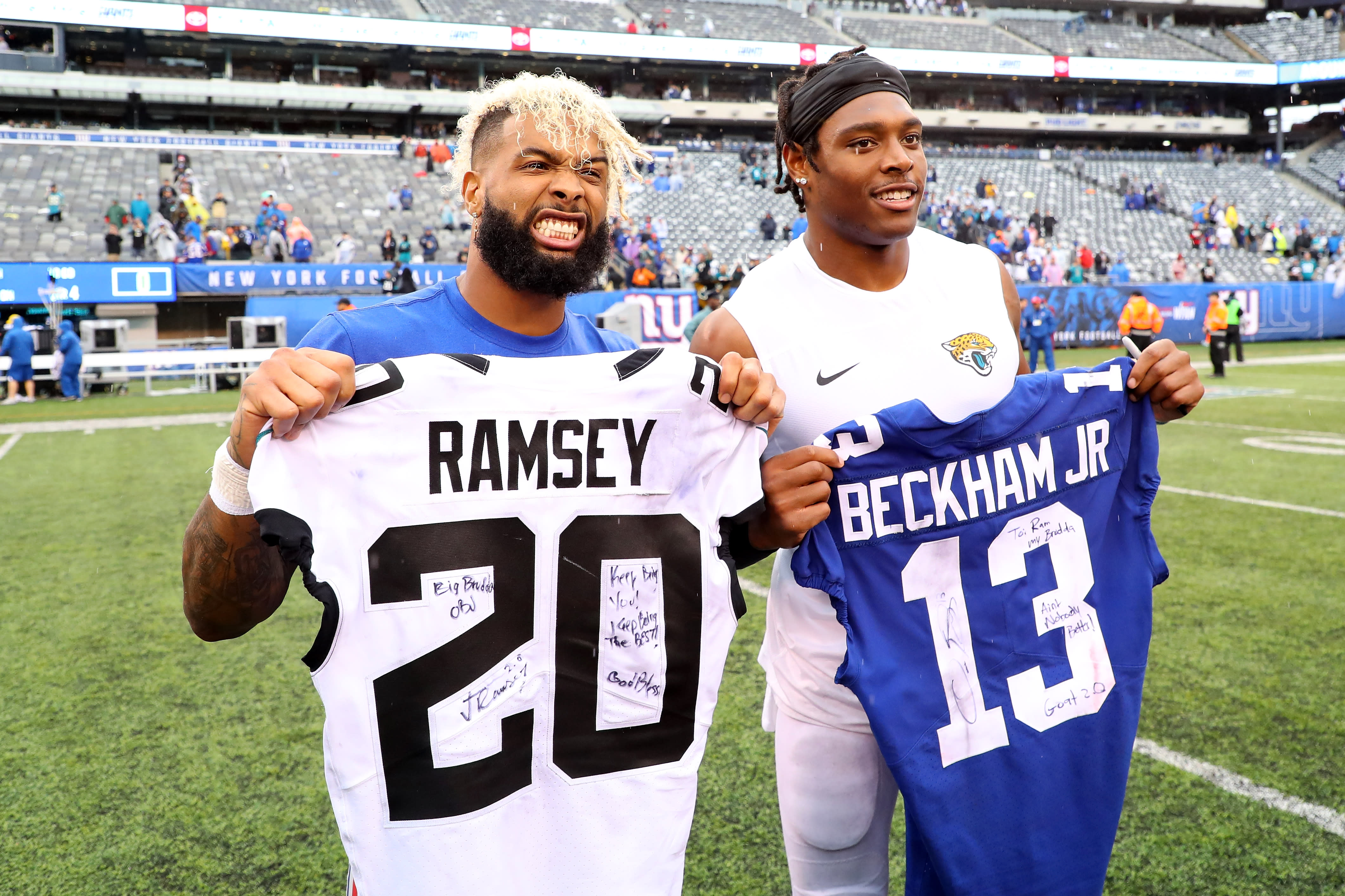 Jalen Ramsey, Odell Beckham swap signed 