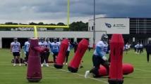 T'Vondre Sweat weaves through drill on first day of Tennessee Titans rookie camp