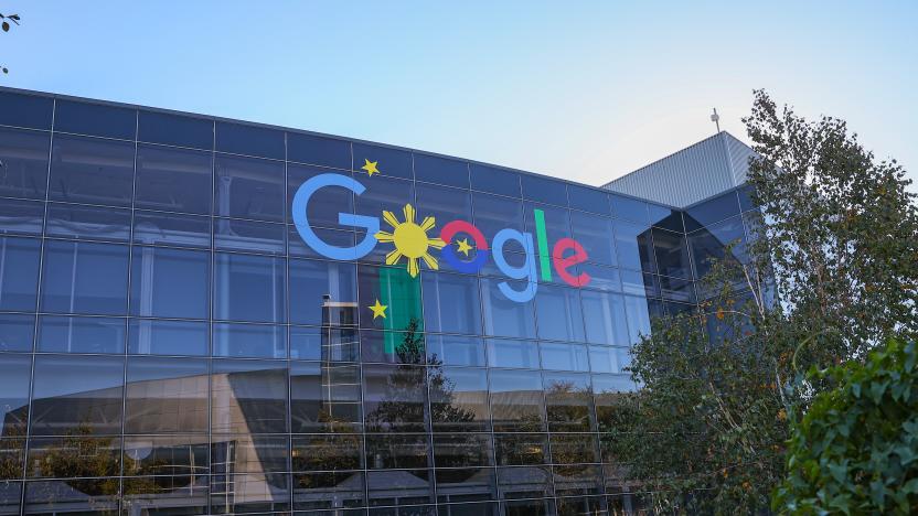 MOUNTAIN VIEW, CA - OCTOBER 28: Google headquarters is seen in Mountain View, California, United States on October 28, 2021. 