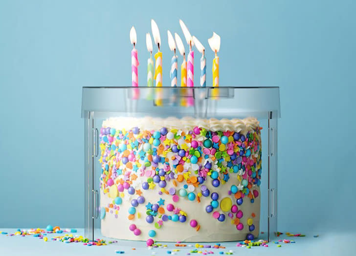 The Top It Cake Shield Lets You Blow Out Birthday Candles Without Spreading Germs To All Your Party Guests