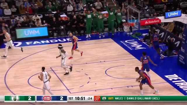 Robert Williams III with an alley oop vs the Detroit Pistons