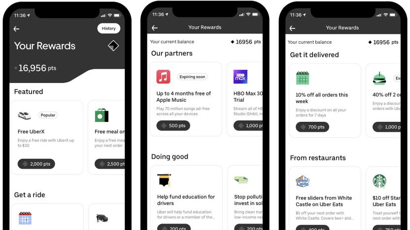 Uber rewards program offers Apple Music and HBO Max