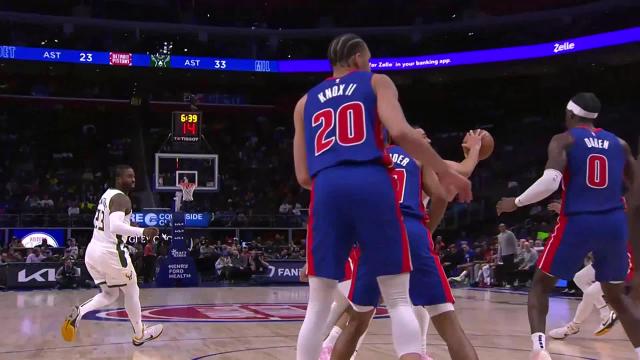MarJon Beauchamp with a dunk vs the Detroit Pistons