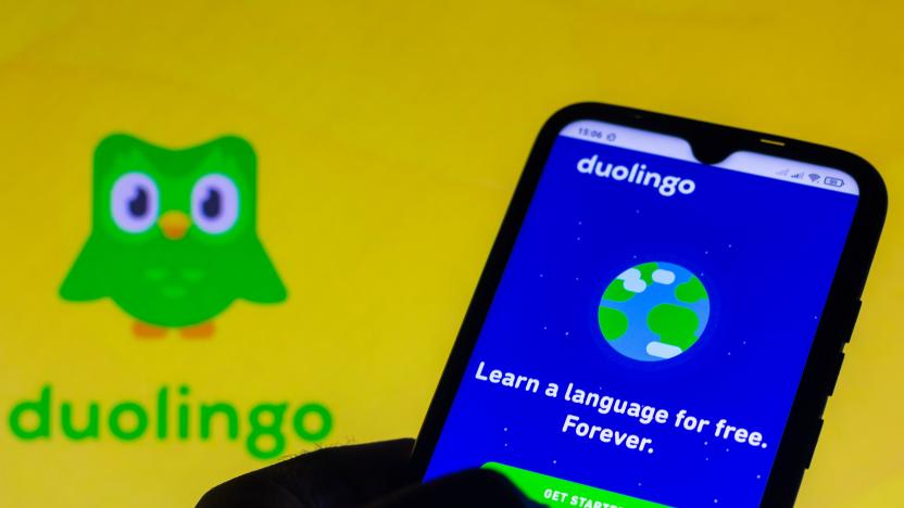 BRAZIL - 2021/07/04: In this photo illustration the Duolingo logo seen displayed on a smartphone. (Photo Illustration by Rafael Henrique/SOPA Images/LightRocket via Getty Images)