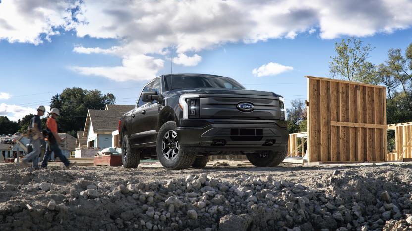 2022 Ford F-150 Lightning Pro. Pre-production model with available features shown. Available starting spring 2022.