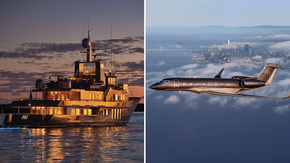 Furniture Maker RH Has Designed Sleek Private Jets and a Yacht That You Can Charter