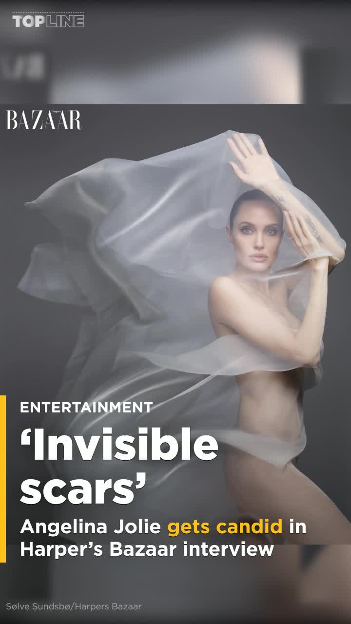 Angelina Jolie Porn Captions - Angelina Jolie poses nude under a veil to talk about life after Brad Pitt