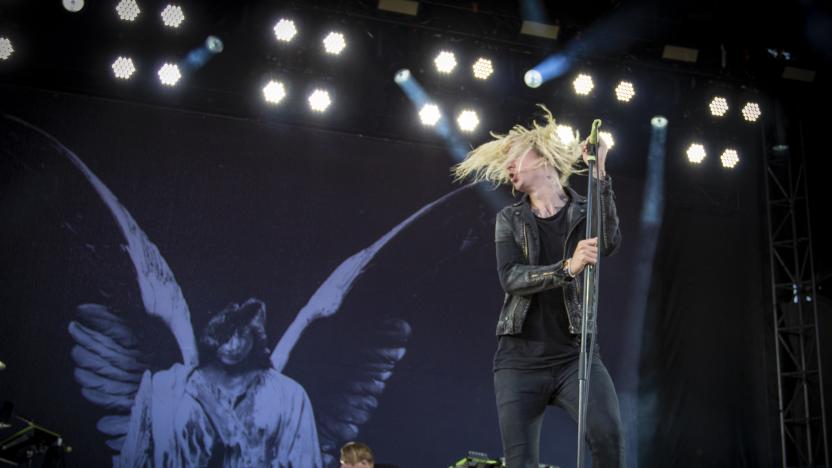 MONTREAL, QC - JULY 28:  Spencer Chamberlain of Underoath performs at the Heavy Montreal festival at Parc Jean-Drapeau on July 28, 2018 in Montreal, Canada.  (Photo by Mark Horton/Getty Images)