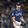 American League's Julio Rodríguez, of the Seattle Mariners, jogs off the  field during the MLB All-Star baseball game against the National League in  Seattle, Tuesday, July 11, 2023. (AP Photo/Lindsey Wasson Stock