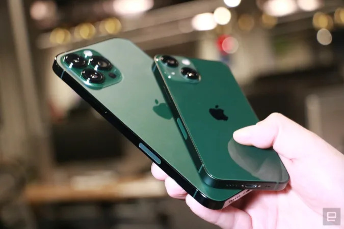 Green iPhone 13 mini and 