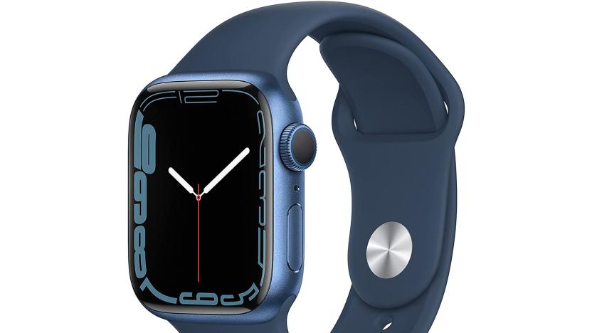 Apple Watch Series 7 in blue with Sport Band