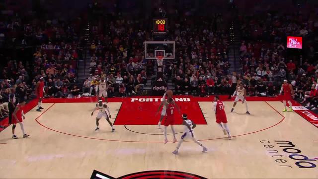 Damian Lillard with a deep 3 vs the Los Angeles Lakers